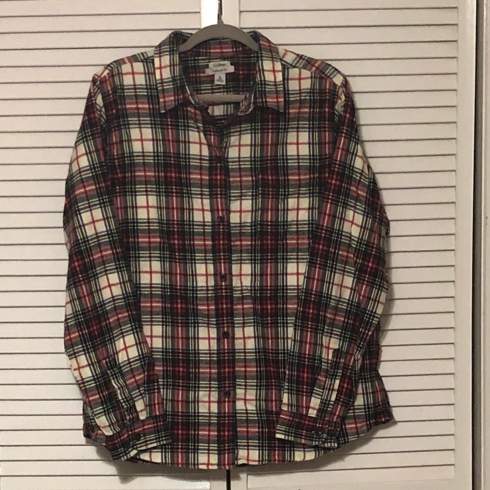Plaid LL Bean flannel shirt